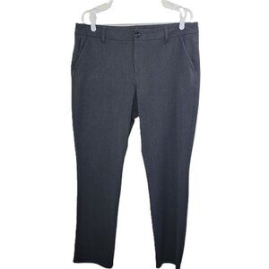 Eddie Bauer Travel Trousers Gray Four Pocket Mid Weight Straight Leg Pants SZ 14